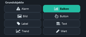 Select Basic objects → Bar (Balken).