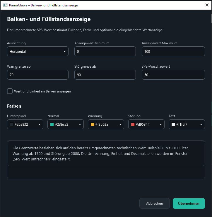 Horizontal remains selected: rotation is configured in the main dialog.