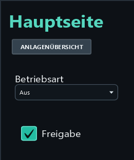 On: the turquoise box with a dark check mark indicates the active enable state.