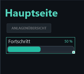 The initial preview is 50 % with a half-filled bar.