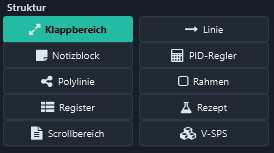 Select Structure → Collapsible area (Klappbereich).