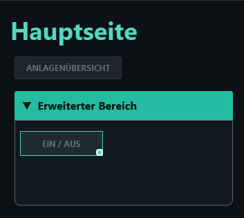 A button is placed inside the expanded area. Its assignment is checked next.