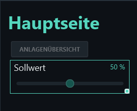 The new slider has heading Sollwert and initial value 50 %.