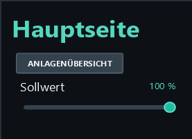 At the right stop, the slider shows 100 %. It does not exceed the configured maximum.