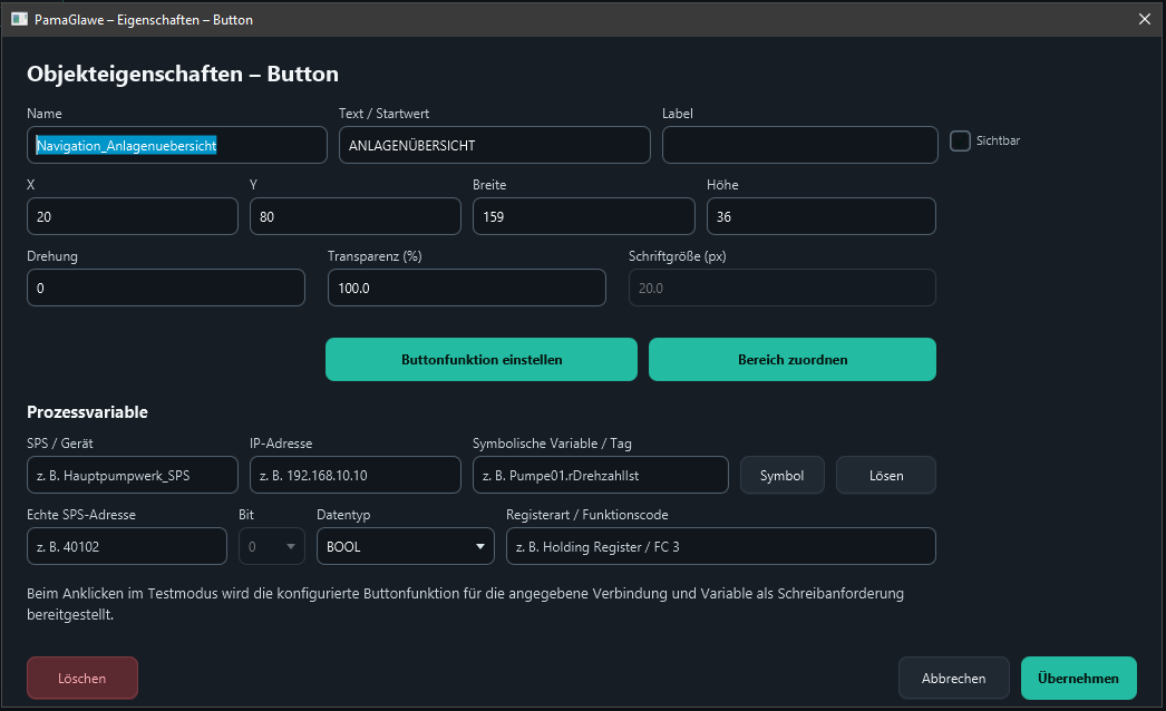 The final position after moving the button and adjusting its width.