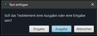Insert Text as an output.