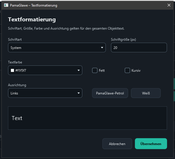 Text formatting before enabling bold.