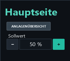 Initial state: the stepper shows 50 %.