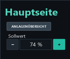 After 24 plus steps the value is 74 %. The unit remains visible.